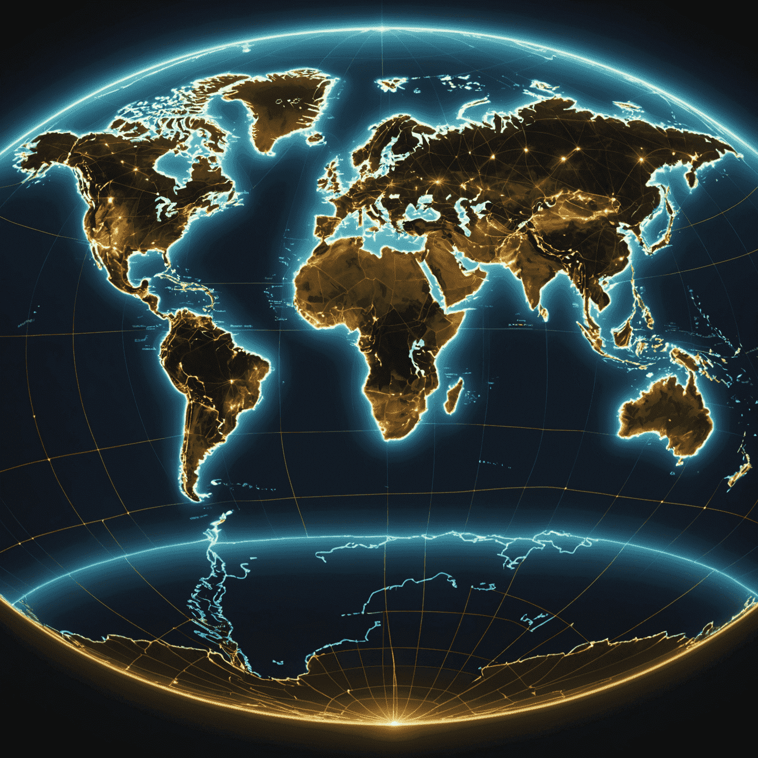 A world map with glowing lines connecting different continents, representing Dfas Publishing's global expansion