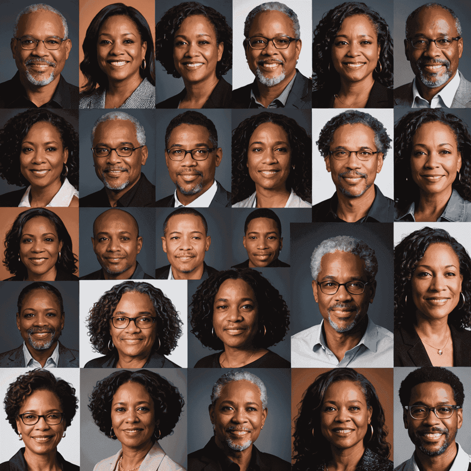 A collage of diverse author portraits with a bright spotlight shining on them, symbolizing rising stars at Dfas Publishing