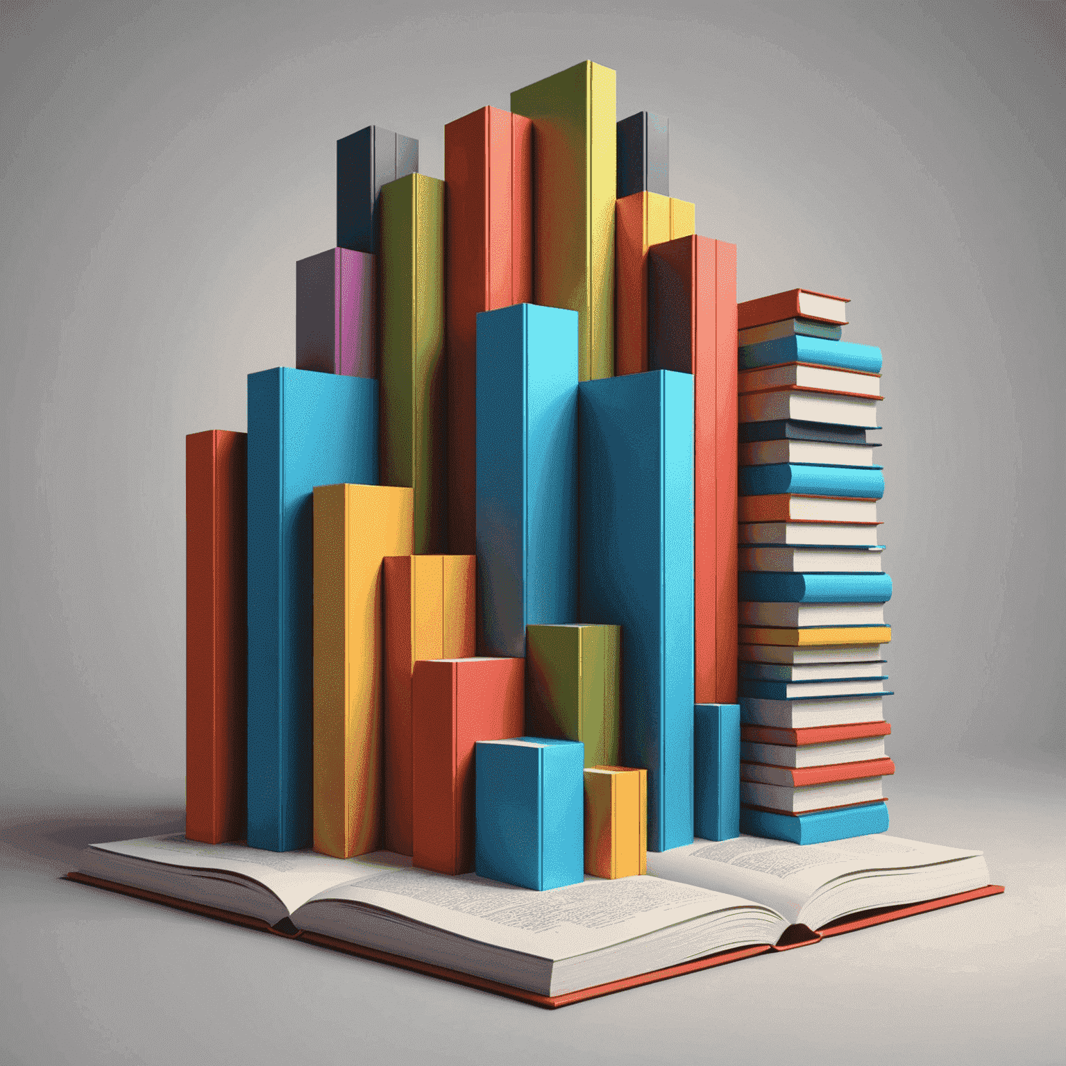 A 3D bar graph showing increasing book sales, with various book covers floating around it, representing the potential of strategic distribution